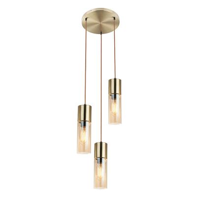 Szklana design lampa wisząca bursztynowa, Xena