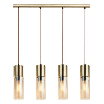 Szklana design lampa wisząca bursztynowa, Xena