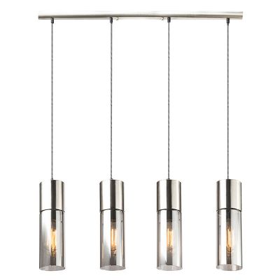 Szklana design lampa wisząca niklowa, Xena