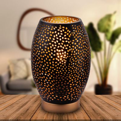 Metalowa nowoczesna lampa stołowa czarna, Bilboa