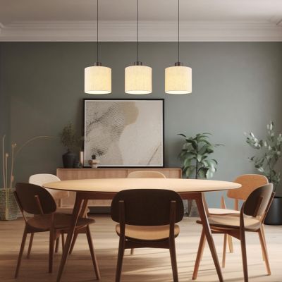 Tkanina nowoczesna lampa wisząca kremowy, Thieu, 24W, 3000K LED