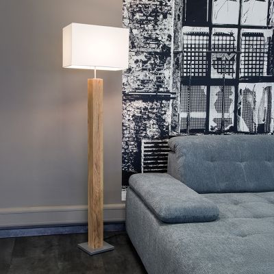 Drewniana lampa stojąca rustykalna, Giomar