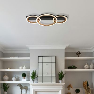 Aluminiowa design lampa sufitowa czarna, Danieke, 40W, 3000K LED