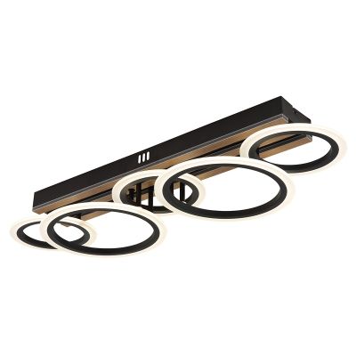 Metalowa design lampa sufitowa czarna, Benedicte, 34W, white switch LED