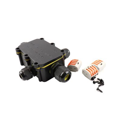 Wodoodporny 4-drożny łącznik kablowy, z wtykiem Wago wewnątrz, IP68