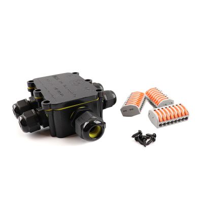 Wodoodporny 6-stykowy łącznik kablowy, z wtykiem Wago wewnątrz, IP68