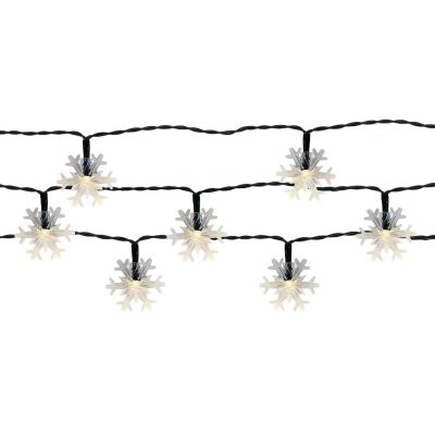 Lampki ogrodowe w kształcie płatków śniegu na energię słoneczną, 50 LED, ciepła biel