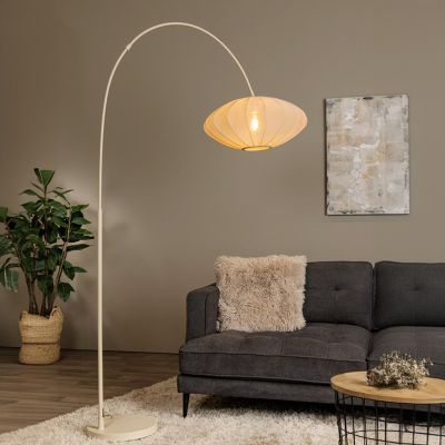 Beżowa lampa stojąca nowoczesna, Corina, z przełącznik