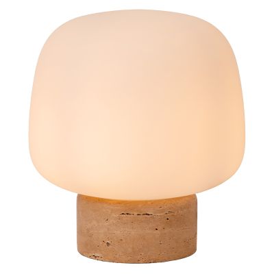Biała lampa stołowa nowoczesna, Anston, z przełącznik