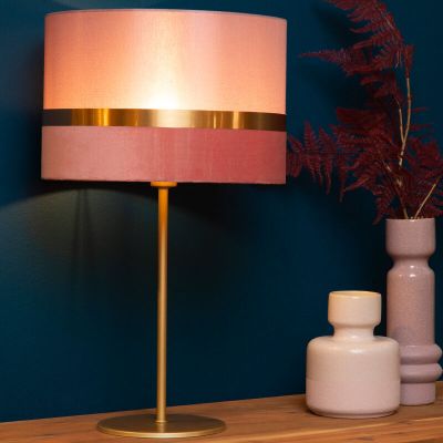 Różowa lampa stołowa retro, Extravaganza Tusse, z przełącznik