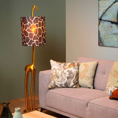 Brązowa lampa stojąca retro, Extravaganza Miss Tall, z przełącznik