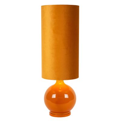 Żółta lampa stojąca retro, Esterad, z przełącznik