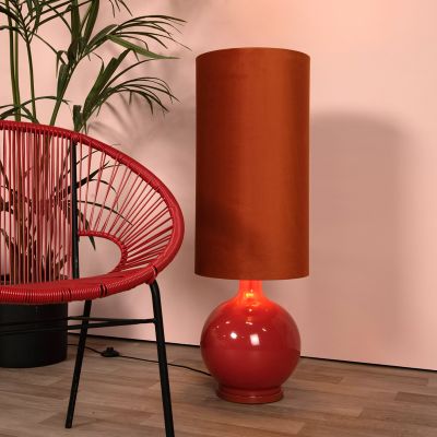 Pomarańczowa lampa stojąca retro, Esterad, z przełącznik