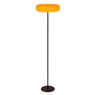 Pomarańczowa lampa stojąca retro, Sentino, z przełącznik