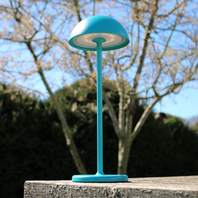 Niebieska lampa stołowa ogrodowa retro, Joy, 1,5W, 3000K LED, IP54, z dotykowy ściemniacz