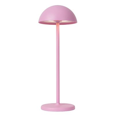Różowa lampa stołowa ogrodowa retro, Joy, 1,5W, 3000K LED, IP54, z dotykowy ściemniacz