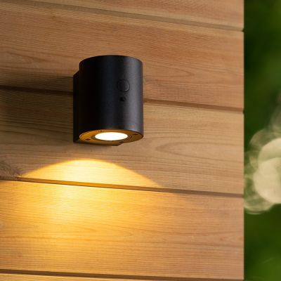 Czarny kinkiet solarny zewnętrzny nowoczesny, Perth, 1W, 2850K LED, IP65