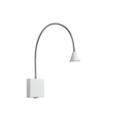 Biały kinkiet nowoczesny, Buddy, 3W, 4000K LED, z przełącznik