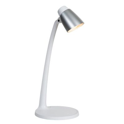 Biała lampa biurkowa klasyczna, Ludo, 4,5W, 3000K LED, z przełącznik