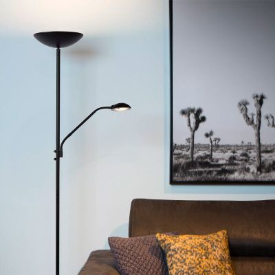 Czarna lampa do czytania stojąca nowoczesna, Zenith, 20W, 3000K LED