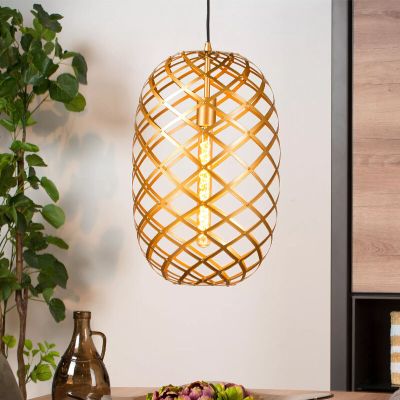 Złota lampa wisząca nowoczesna, Wolfram