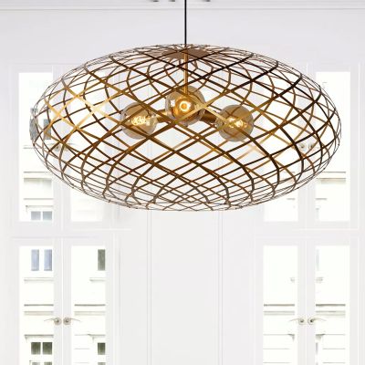 Złota lampa wisząca nowoczesna, Wolfram