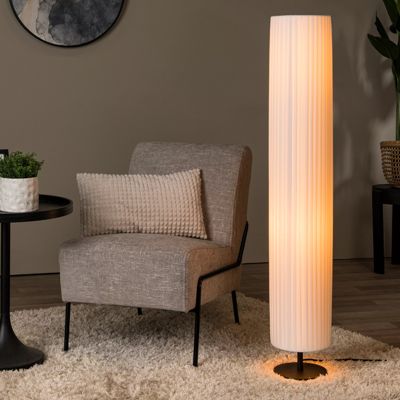 Biała lampa stojąca nowoczesna, Fold, z przełącznik