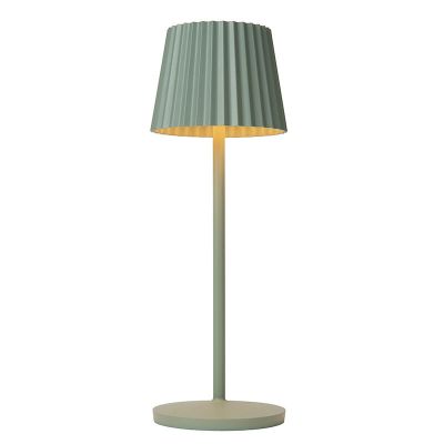 Zielona lampa stołowa ogrodowa rustykalna, Justine, 2W, 2700K LED, IP54, z dotykowy ściemniacz