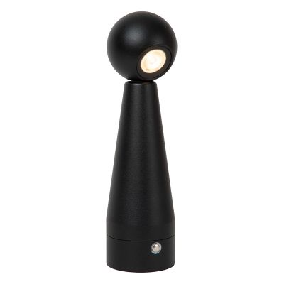 Czarna lampa stołowa akumulatorowa nowoczesna, Ipsos, 3W, dim to warm LED, z dotykowy ściemniacz