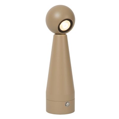 Ciemnoszara lampa stołowa akumulatorowa nowoczesna, Ipsos, 3W, dim to warm LED, z dotykowy ściemniacz