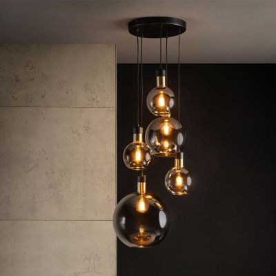 Szara lampa wisząca vintage, Julius