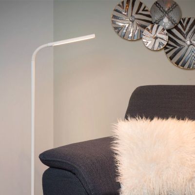 Biała lampa do czytania stojąca nowoczesna, Gilly, 5W, 2700K LED, z przełącznik