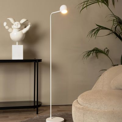 Biała lampa stojąca akumulatorowa nowoczesna, Comet, 3W, 2700K LED, z dotykowy ściemniacz