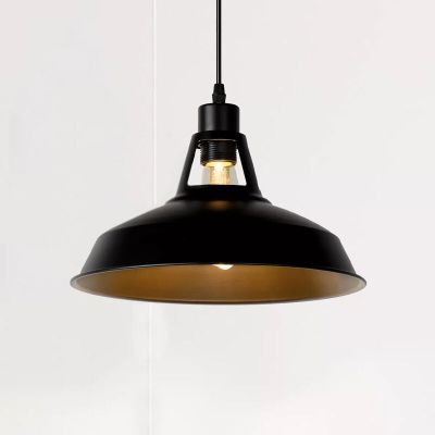 Czarna lampa wisząca industrialna, Brassy