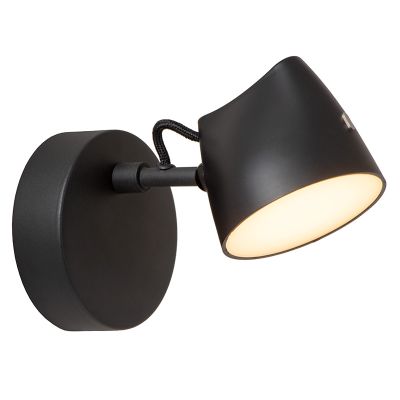 Czarny kinkiet rustykalny, Milne, 6W, 2700K LED, z dotykowy ściemniacz