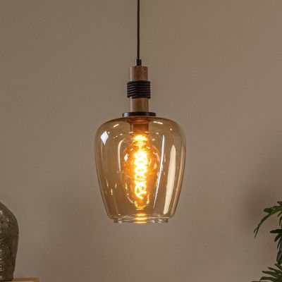 Bursztynowa lampa wisząca retro, Ilona
