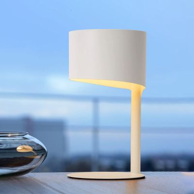 Biała lampa stołowa nowoczesna, Knulle, z przełącznik