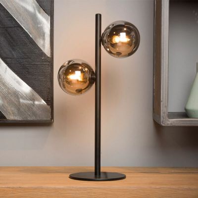 Zielona lampa stołowa retro, Tycho, z przełącznik
