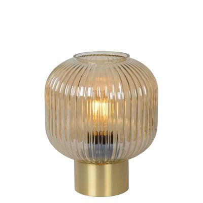 Bursztynowa lampa stołowa retro, Maloto, z przełącznik