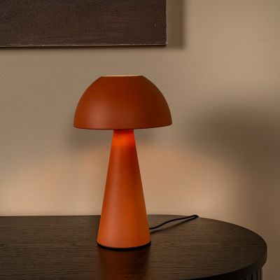 Pomarańczowa lampa stołowa retro, Jorgo, z przełącznik