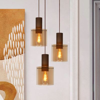 Bursztynowa lampa wisząca nad stół do jadalni vintage, Toledo