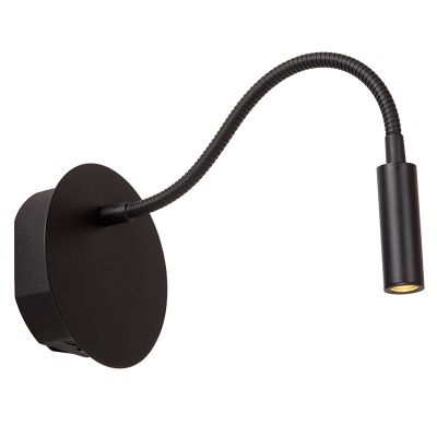 Czarna lampa nocna nowoczesna, Jolijn, 2W, 3000K LED, z przełącznik