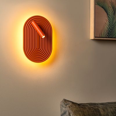 Pomarańczowy kinkiet nowoczesny, Carmino, 12W, 2700 K LED, z przełącznik