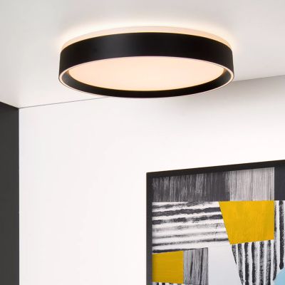 Czarny plafon sufitowy nowoczesny, Nuria, 24W, 2700K LED
