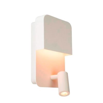 Biały kinkiet nowoczesny, Boxer, 5W, 3000K LED, z przełącznik