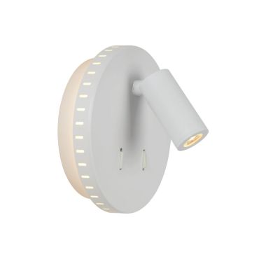 Biały kinkiet nowoczesny, Bentjer, 6W, 3000K LED, z przełącznik