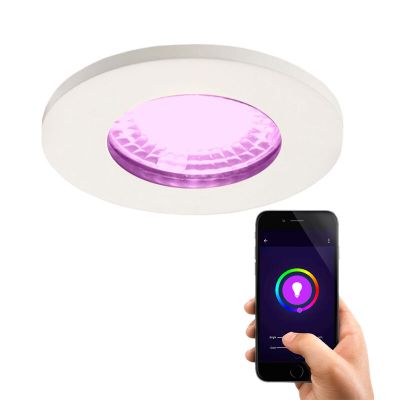 Nowoczesna inteligentna oprawa wpuszczana w sufit biała, Jule, IP65, 4,5W, RGBW