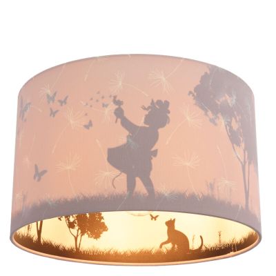 Tkanina lampa sufitowa dla dzieci różowa, Butterfly