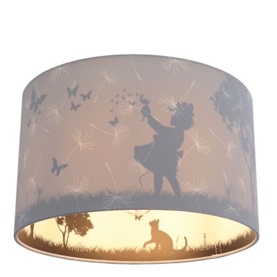 Tkanina lampa sufitowa dla dzieci szara, Butterfly