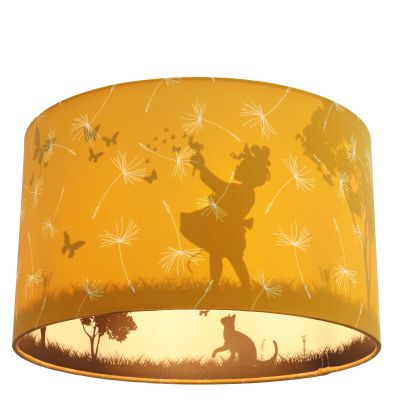 Tkanina lampa sufitowa dla dzieci żółta, Butterfly